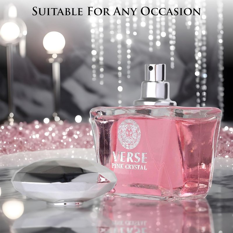 Verse Pink Crystal Eau De Parfum for Women | Floral & Fruity Scent with Pomegranate & Yuzu - 100ml Elegant Bottle