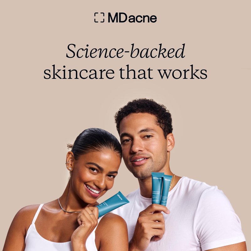 MDacne Salicylic Acid 2.0% - Acne Treatment Cream, Facial Exfoliant Unclog Pores, Prevents Blemishes, Blackheads, Wrinkles & Fine Lines, Reduce Irritation for Sensitive Acne-Prone Skin (1 Pack)