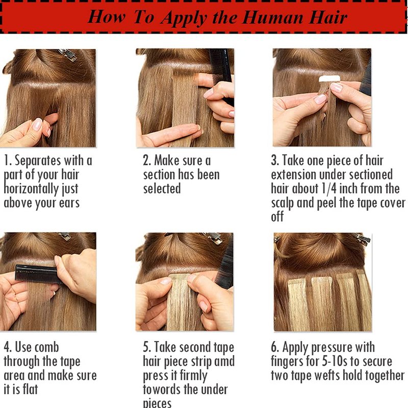 Amella Hair Tape in Human Hair Extensions 16 inches 20pcs 50g Silky Straight Seamless Skin Weft Remy Tape Hair Extensions Off Black Tape in Hair Extensions