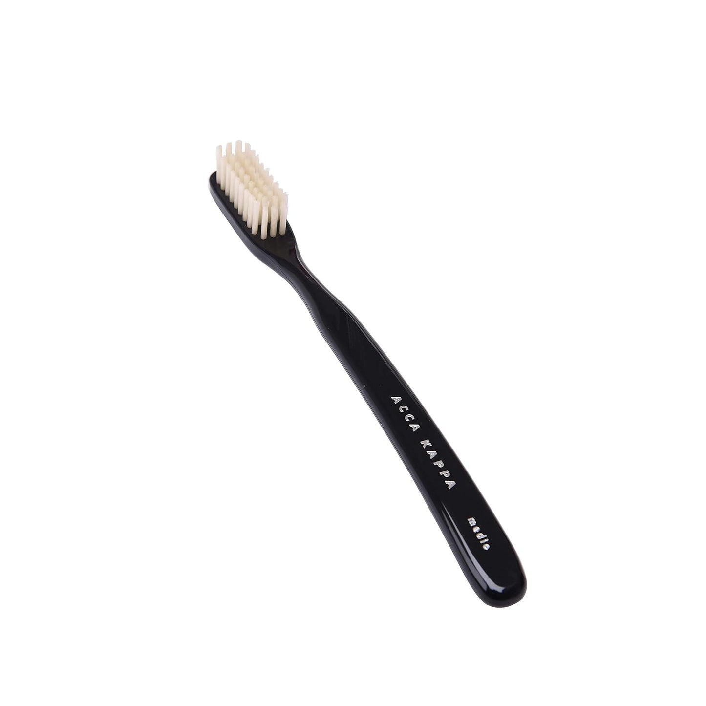 Acca Kappa Vintage Black Toothbrush - Hard Nylon Bristles | Retro Ergonomic Design