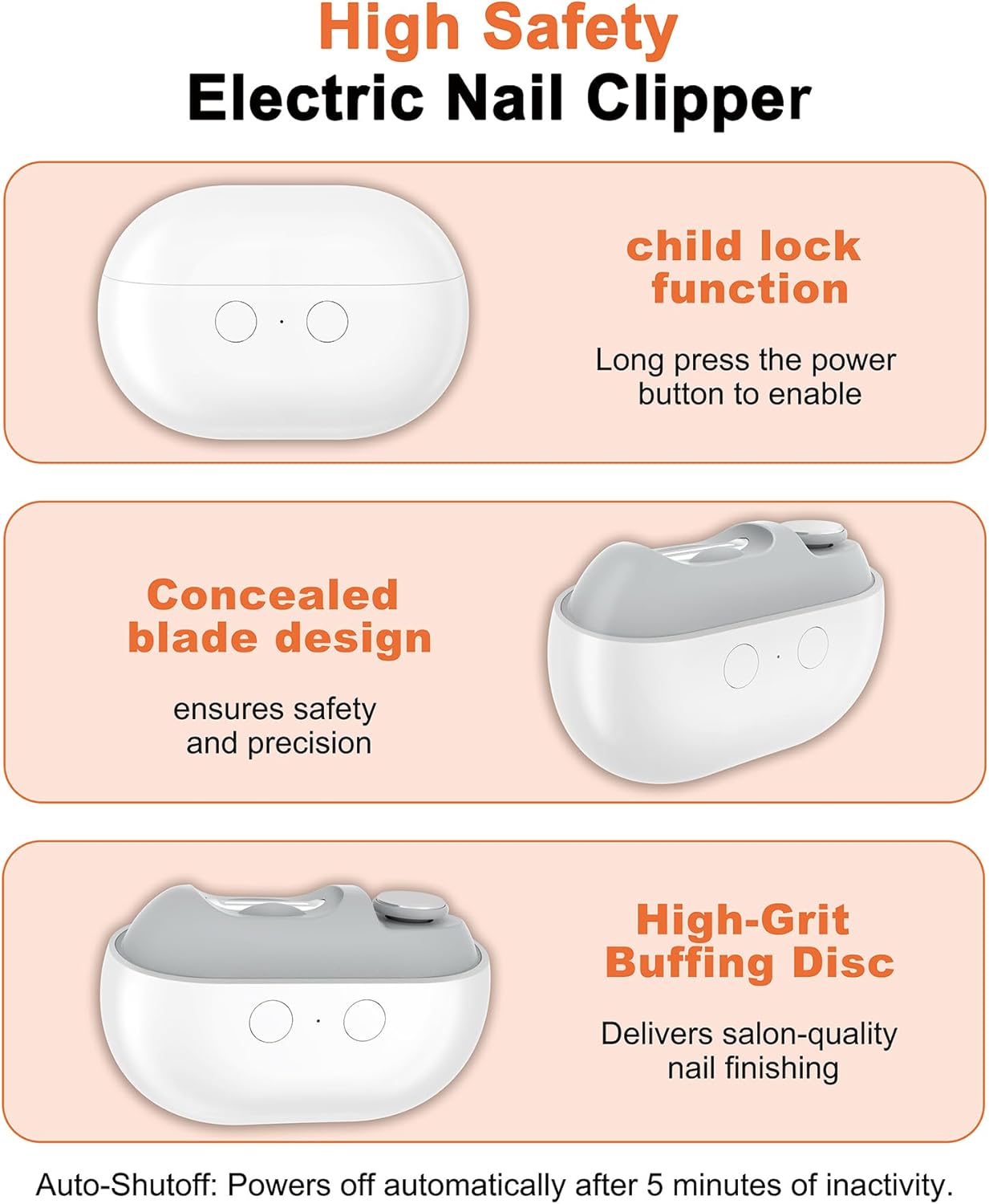 2-in-1 Electric Nail Clipper & Trimmer with LED Light - Dual Speed for All Ages (M8-Pink)