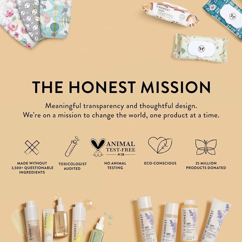The Honest Company Baby Shampoo, Body Wash & Conditioner Duo, 2-in-1 Cleansing, Silicone-Free, Naturally Derived, Lavender Calm Scent, 10 fl oz (Pack of 4)