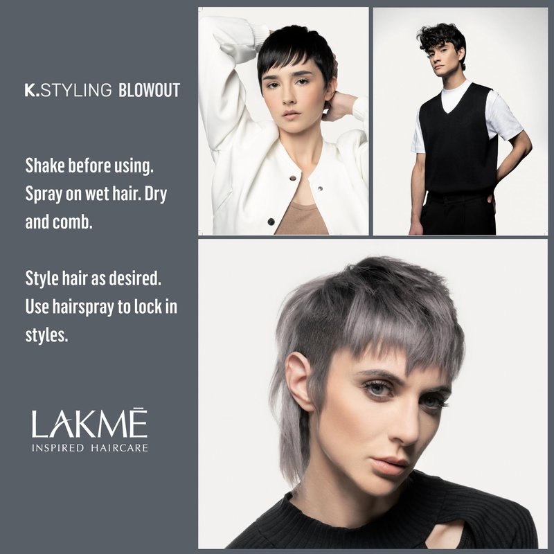 Lakmé K.Styling Blowout Blow Dry Spray, Dry Heat Protectant Spray for Hair, Frizz Control, 6.8 Fl Oz