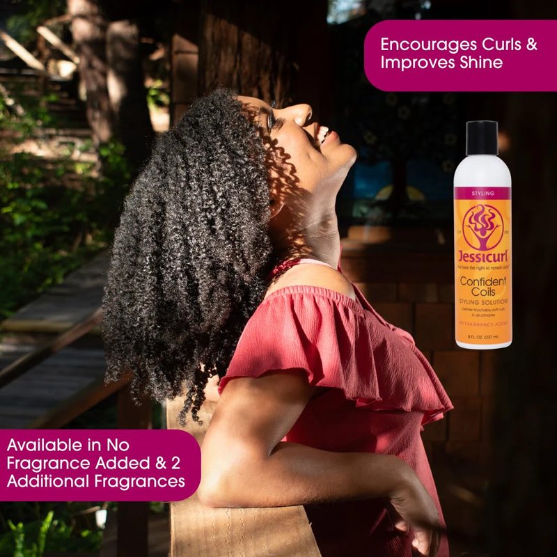 Jessicurl, Confident Coils Styling Solution, No Fragrance Added, 8 Fl oz. Curl Cream for Humidity Control and Frizz Control, Curly Hair Products, Styling Cream