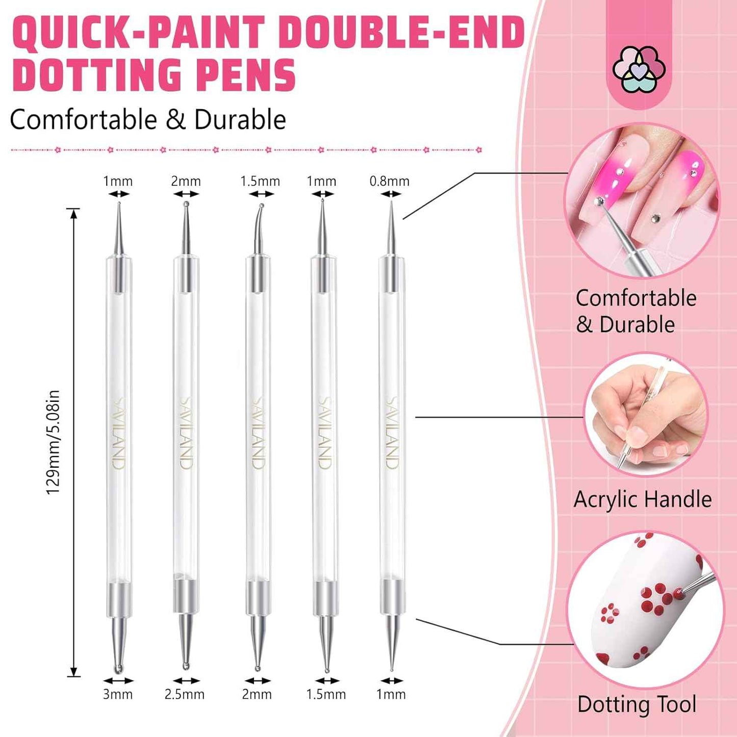 Professional Electric Nail Drill 40,000 RPM with 5 Dotting Tools & 13 Bits for Acrylic & Gel Nails