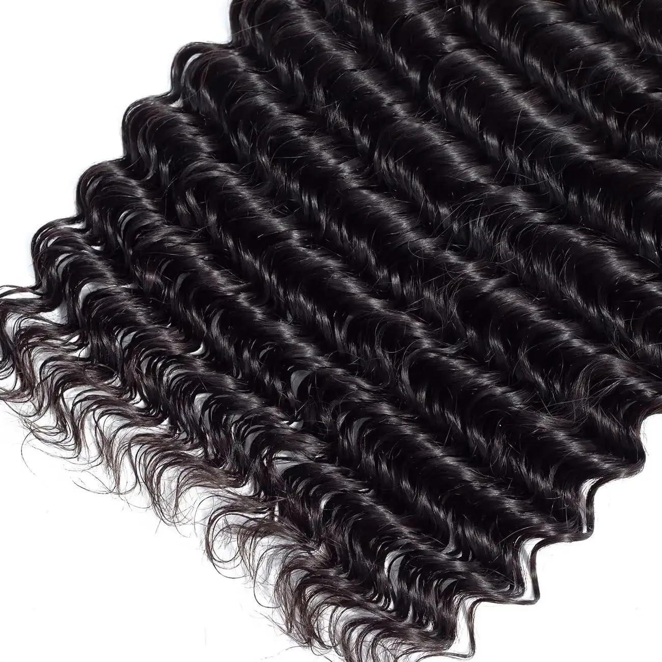 Deep Wave Human Hair Bundles - Wet & Wavy Extensions | 12-14-16 Inch, 300g