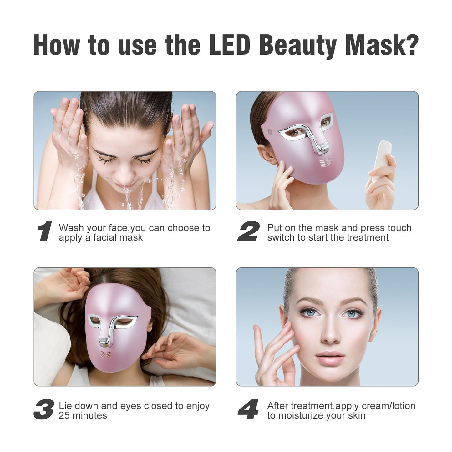 FSA Red Light Therapy Mask : Target Acne Removal,Wrinkles Redness,Wirless Remote,Salon Grade HSA Infrared Face Mask, Anti Aging Skincare for Home,2000mAh Rechargeable Led Light Therapy Facial Mask
