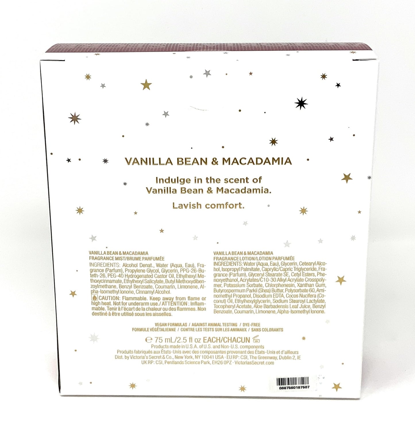 Victoria's Secret Vanilla Bean & Macadamia Frangrance Mist & Lotion 2.5 fl oz Gift Set