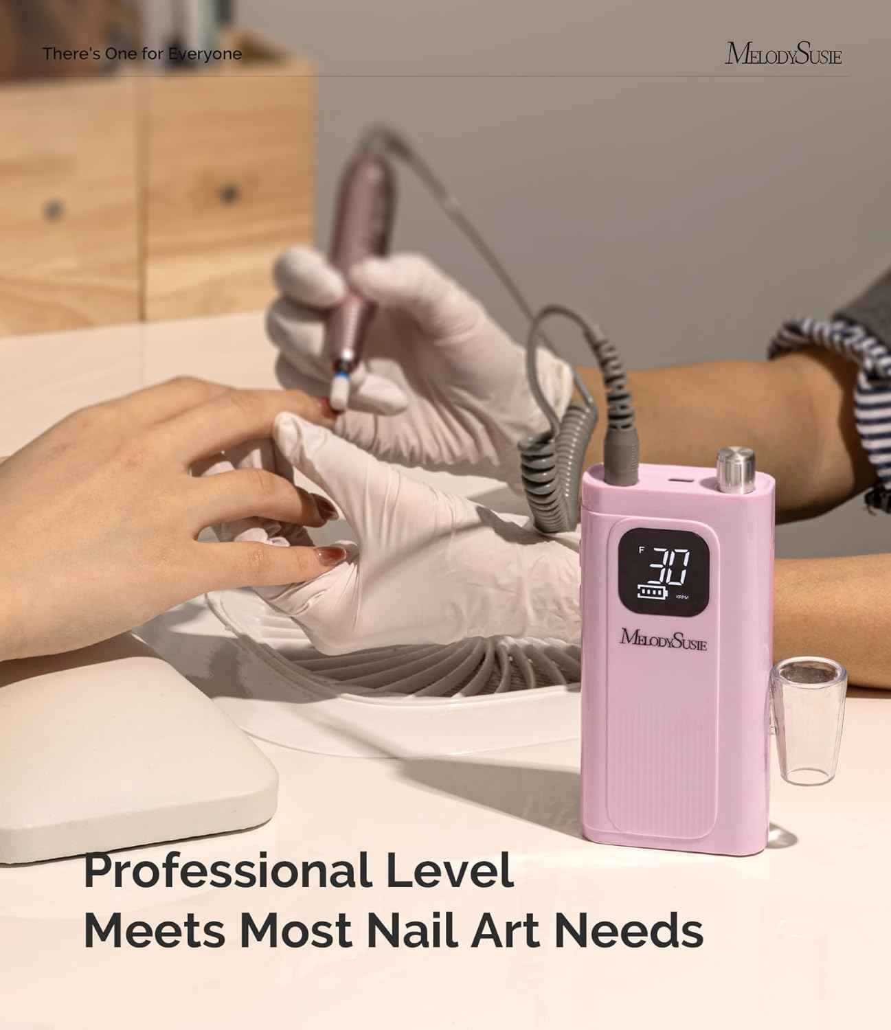 Professional Electric Nail Drill 30000 RPM with Ceramic Flat Top Bit - MelodySusie