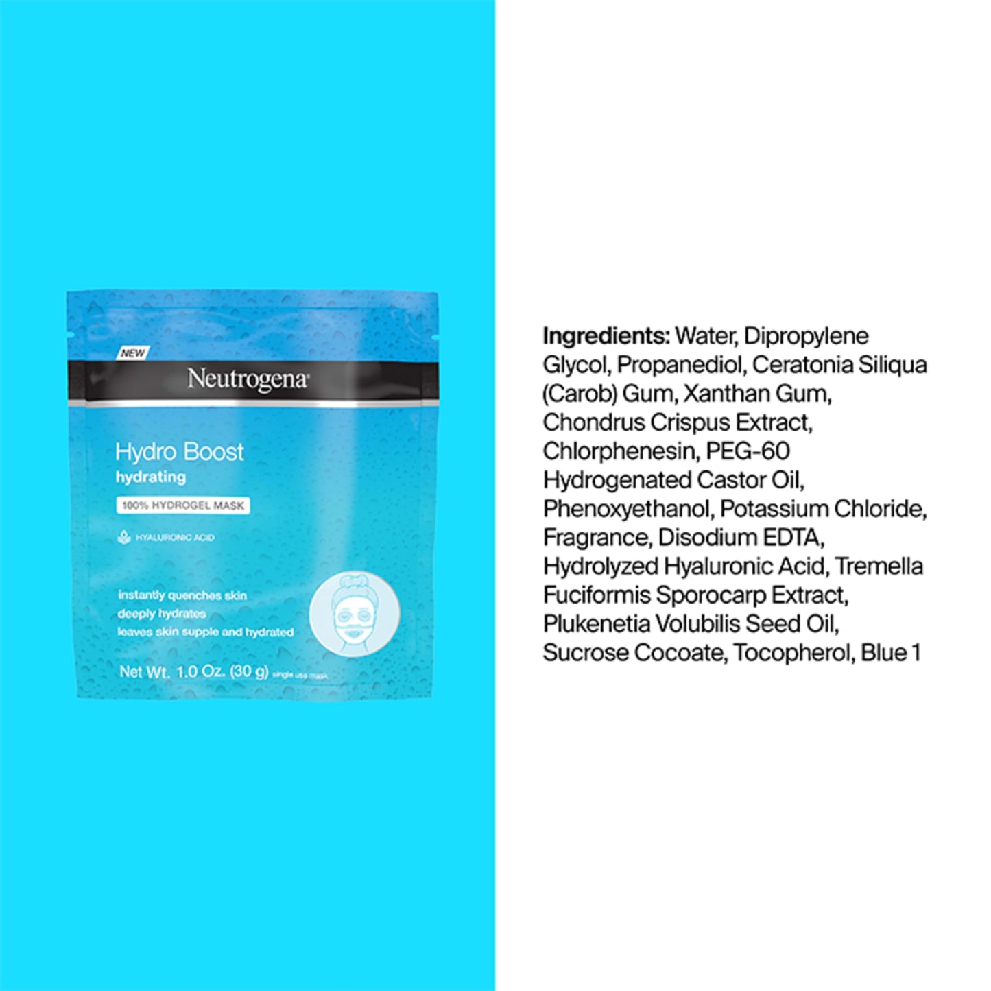 Neutrogena Hydro Boost Hydrating Face Sheet Masks, 12 Pack of 1 oz
