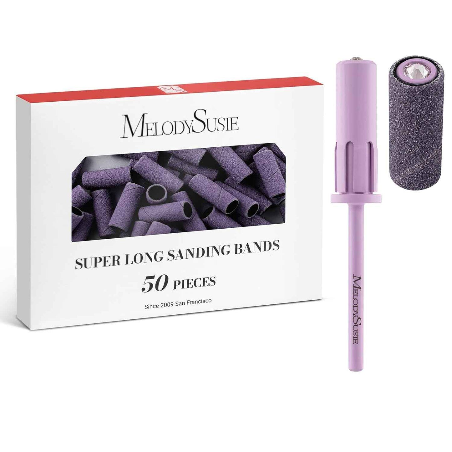 MelodySusie 30000 RPM Portable Nail Drill with 50 Nail Bits & Long Sanding Bands