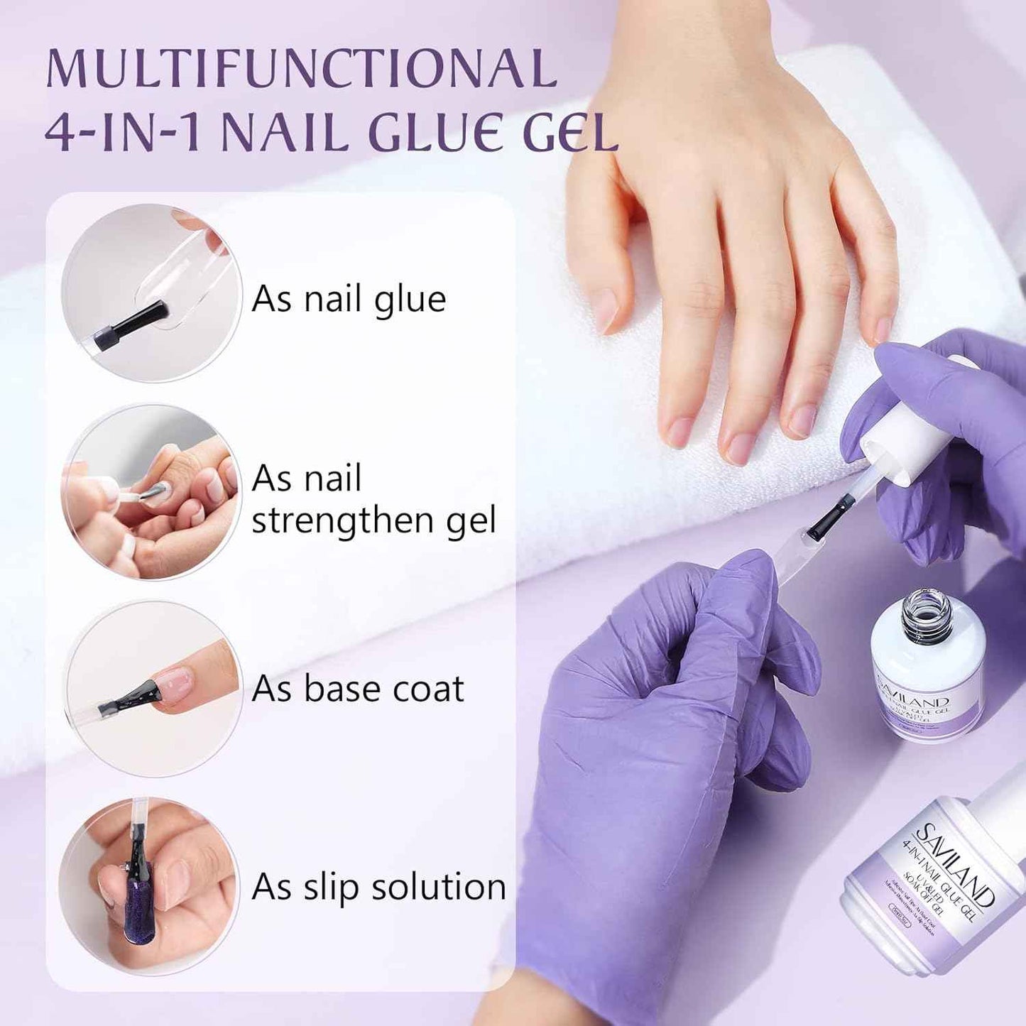 Gel Nail Glue Kit - 2pcs 15ML Clear & Nude Nail Strengthening Extension Gel