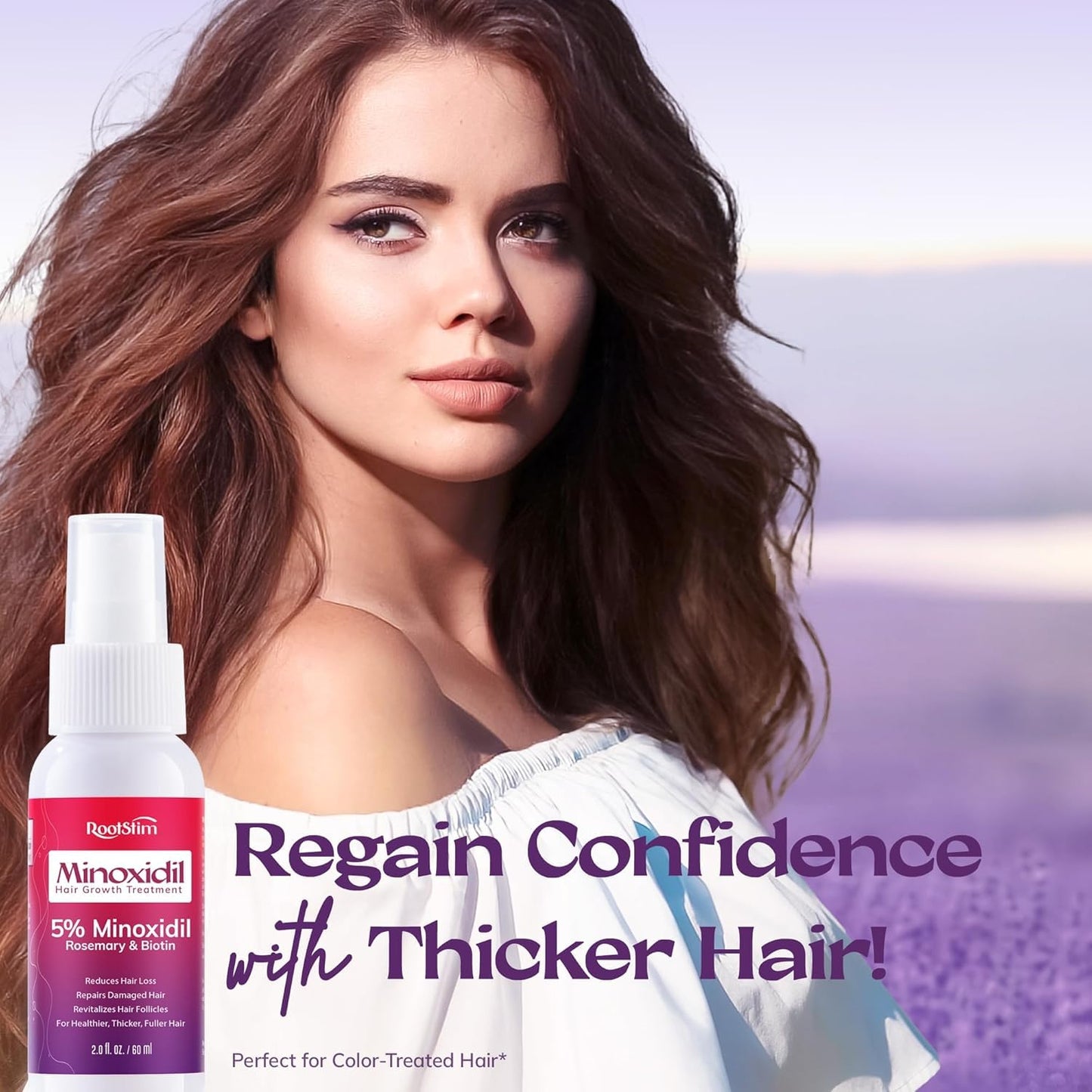 Women's 5% Minoxidil Spray for Hair Growth: RootStim Extra Strength Minoxidil with Rosemary & Biotin for Thinning Hair Regrowth and Fuller Hair - 2.37 Fl Oz