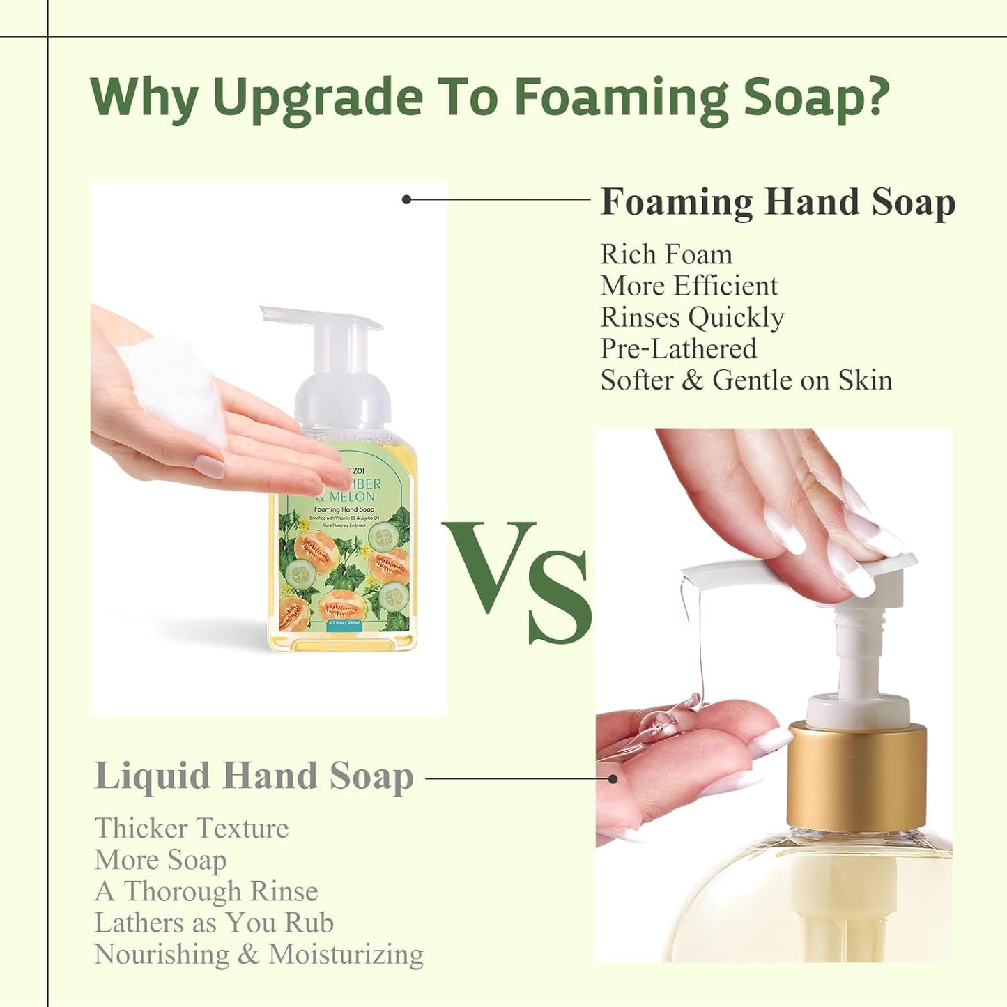 Tomato Vine Foaming Hand Soap Refill Set – 3 Pack (33.8 Fl Oz Each) – Chemical-Free & Moisturizing with Refillable Dispenser for Kitchen & Bathroom