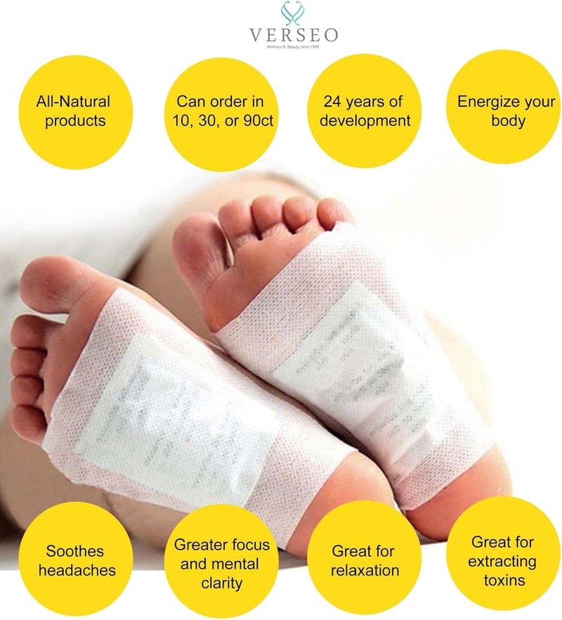 Overnight Cleansing Foot Pads - Tourmaline Detox Pads to Energize Your Body | 90 Count