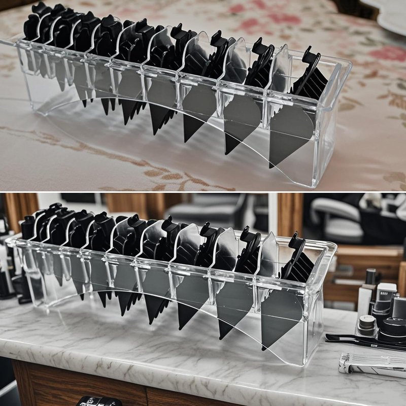 10 Piece Clipper Guards Set for Wahl Babyliss FX870 & More(Black) Replacement Guides (1/16" to 1") with Organizer