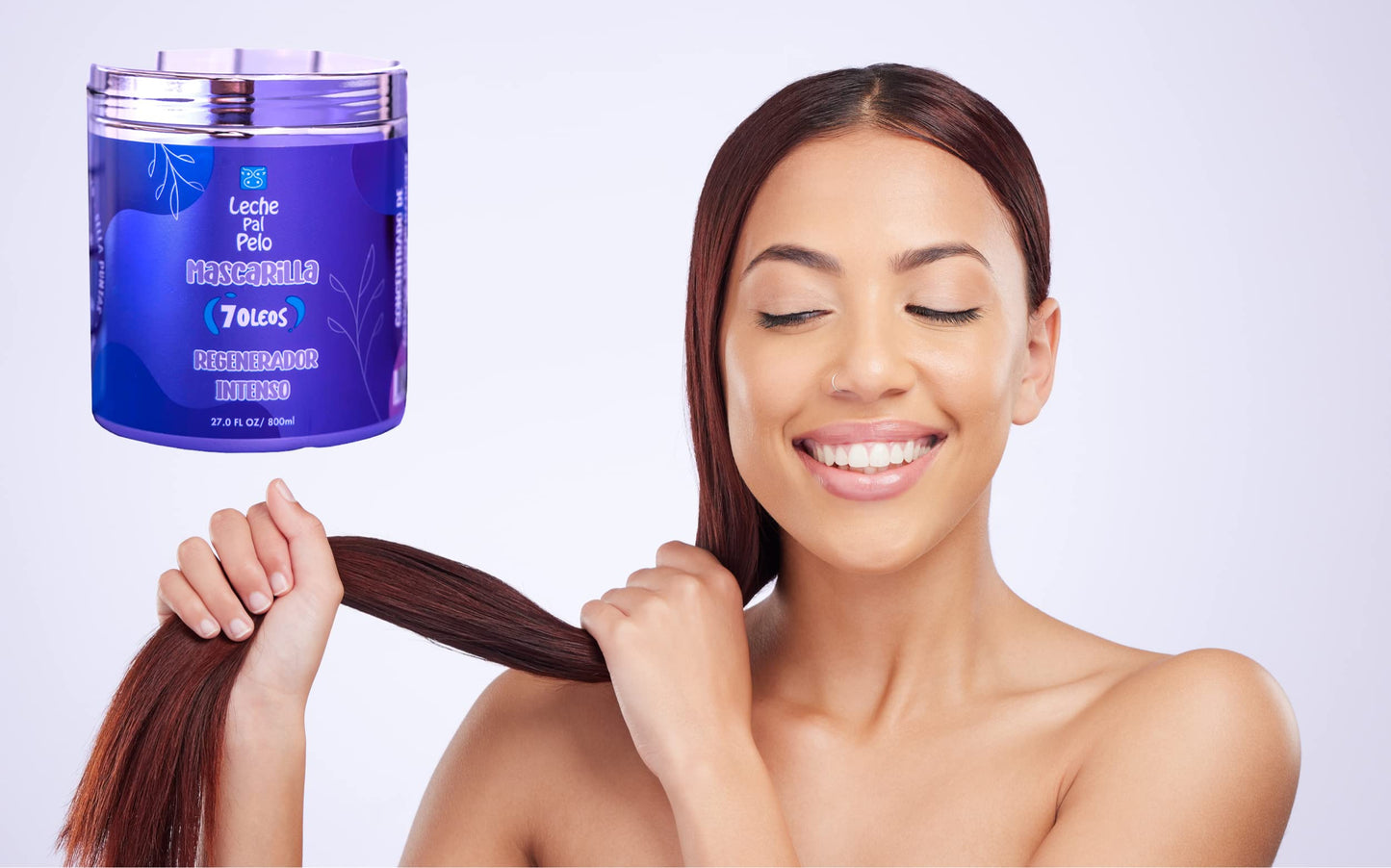 Leche Pal Pelo Intense Regenerator - 7 Oils Hair Mask - Deep Conditioning for Damaged Hair - Hydrates, Rebuilds, Seals Split Ends - 27 oz