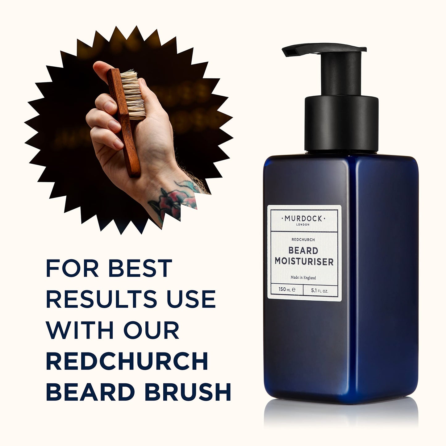 Murdock London Lightweight Beard Moisturizer For Men – Hydrating Beard Softener for Men & Skin Comfort – Clean Label Moisturizer for Daily Use, Reduce Flakiness & Irritation (5.1 FL OZ)