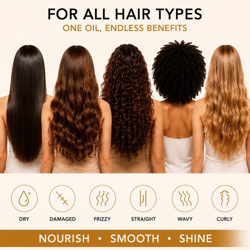 Japanese Camellia Hair Oil Serum - Lightweight Treatment for Dry, Frizzy Hair | Non-Greasy Leave-In, 30ml