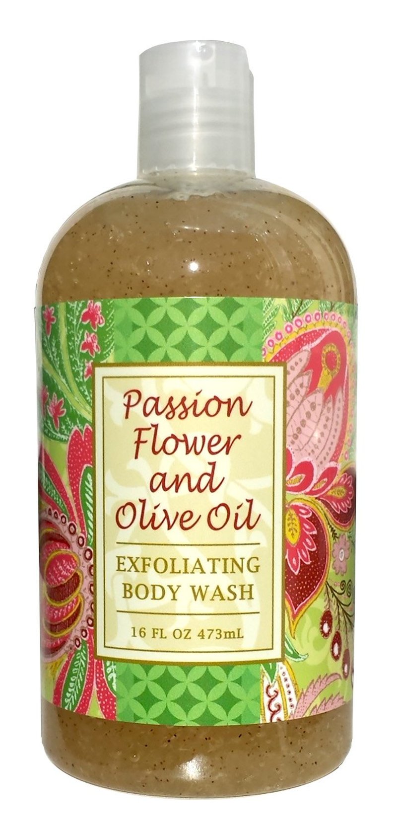 Passion Flower Olive Oil Exfoliating Body Wash - Enriched with Shea Butter & Loofah | 16 oz