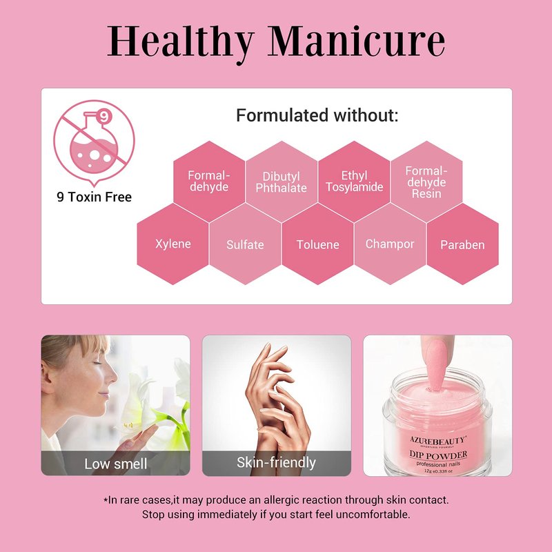 17Pcs Dip Powder Nail Kit Starter, AZUREBEAUTY 8 Color Nude Clear White Classic Nail Dip Powder Kit System With Base Top Coat Ativator Brush Saver for French Nail Art