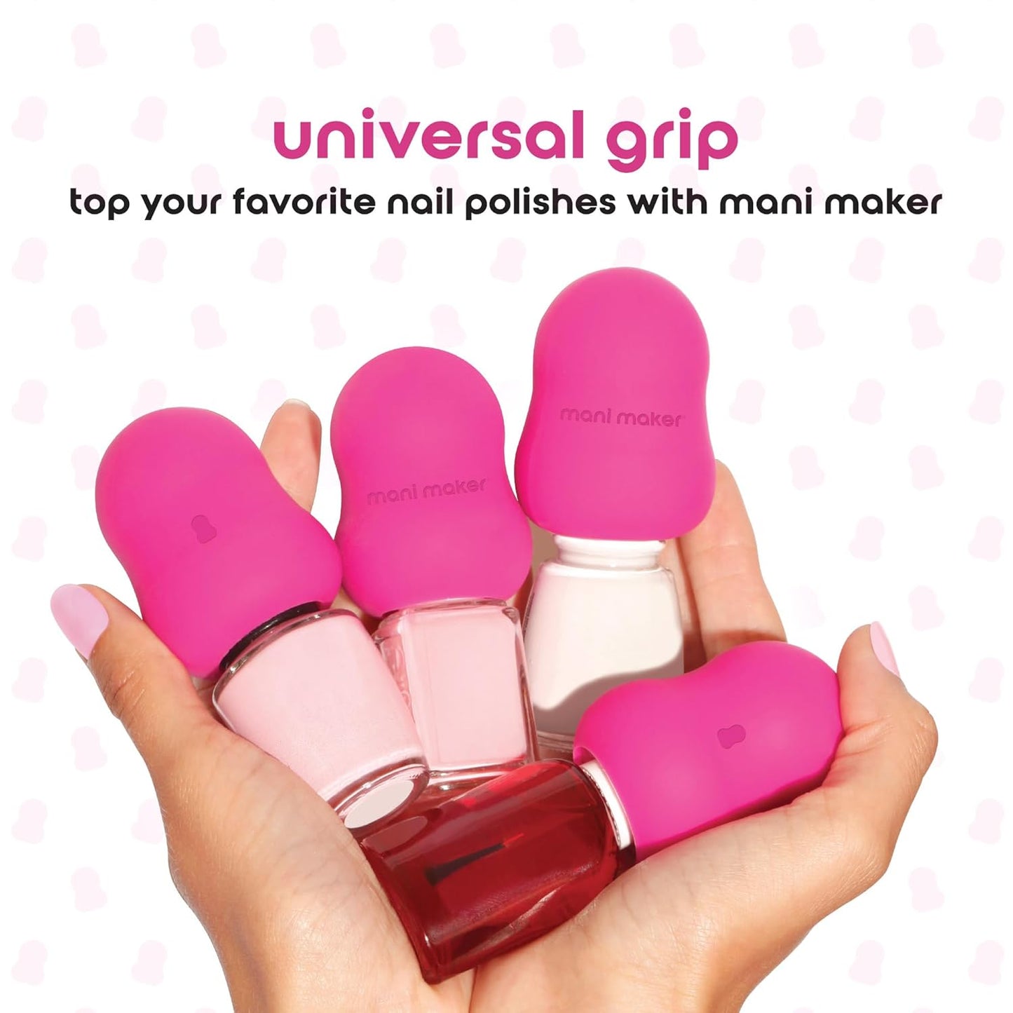Universal Nail Polish Grip - Precision Painting Tool for DIY Manicures | Easy to Use, Suitable for Lefties & Righties - 4 Fun Colors