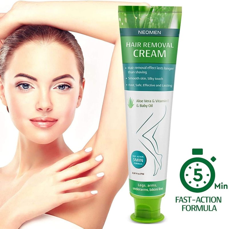 Hair Removal Cream for Sensitive Skin | Painless Depilatory with Aloe Vera & Vitamin E - 3.7 Fl Oz (Pack of 2)