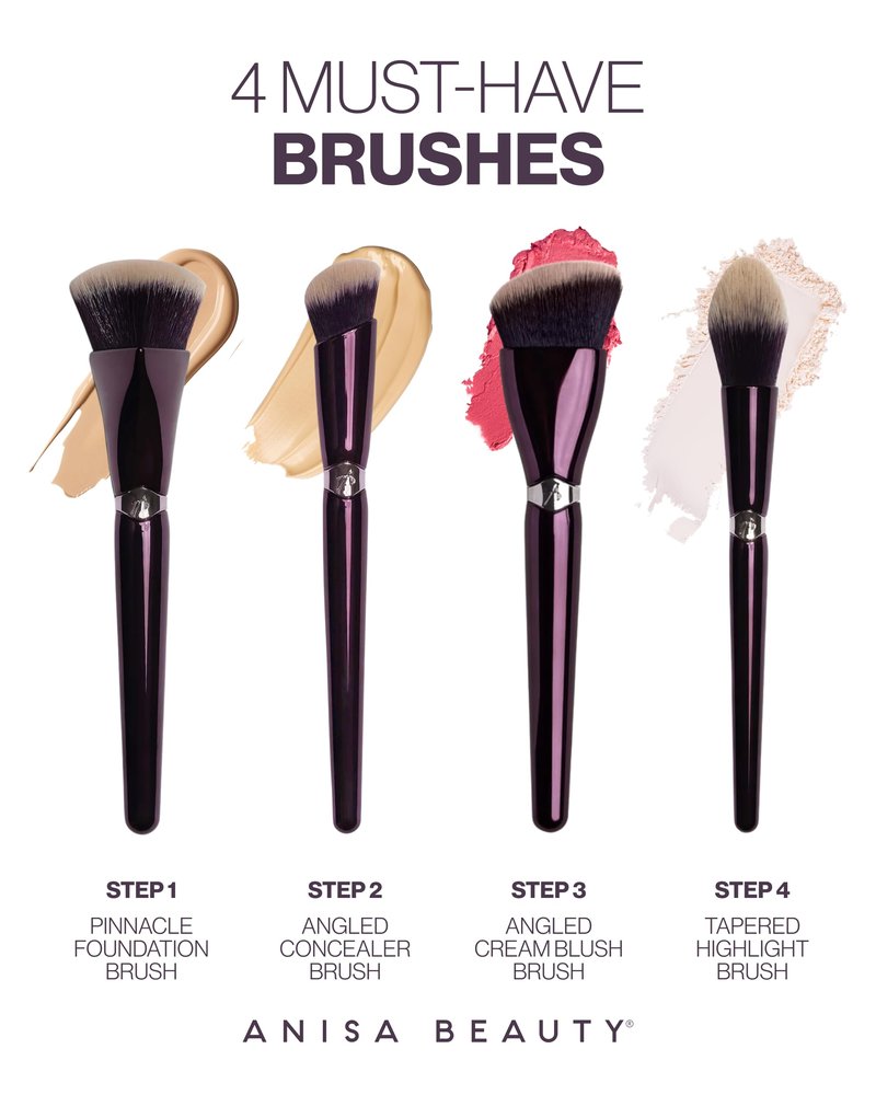 Anisa Beauty Eye Fan All-Over Brush | Soft Dense Vegan Brush for Blending Cream, Liquid, and Powder Eyeshadow | Fan-Shaped Head for All-Over Lid and Detailed Crease Application | Cruelty-Free