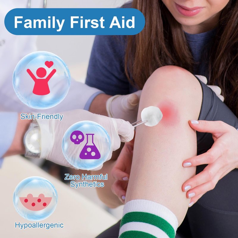 Heigble 1000 Pcs Soft Cotton Ball Bulk Organic Medium Cotton Ball for Absorbent Multipurpose Pure Nail Polish Remover Makeup Removal First Aid Face Crafting Cleaning Skin Applying Lotion