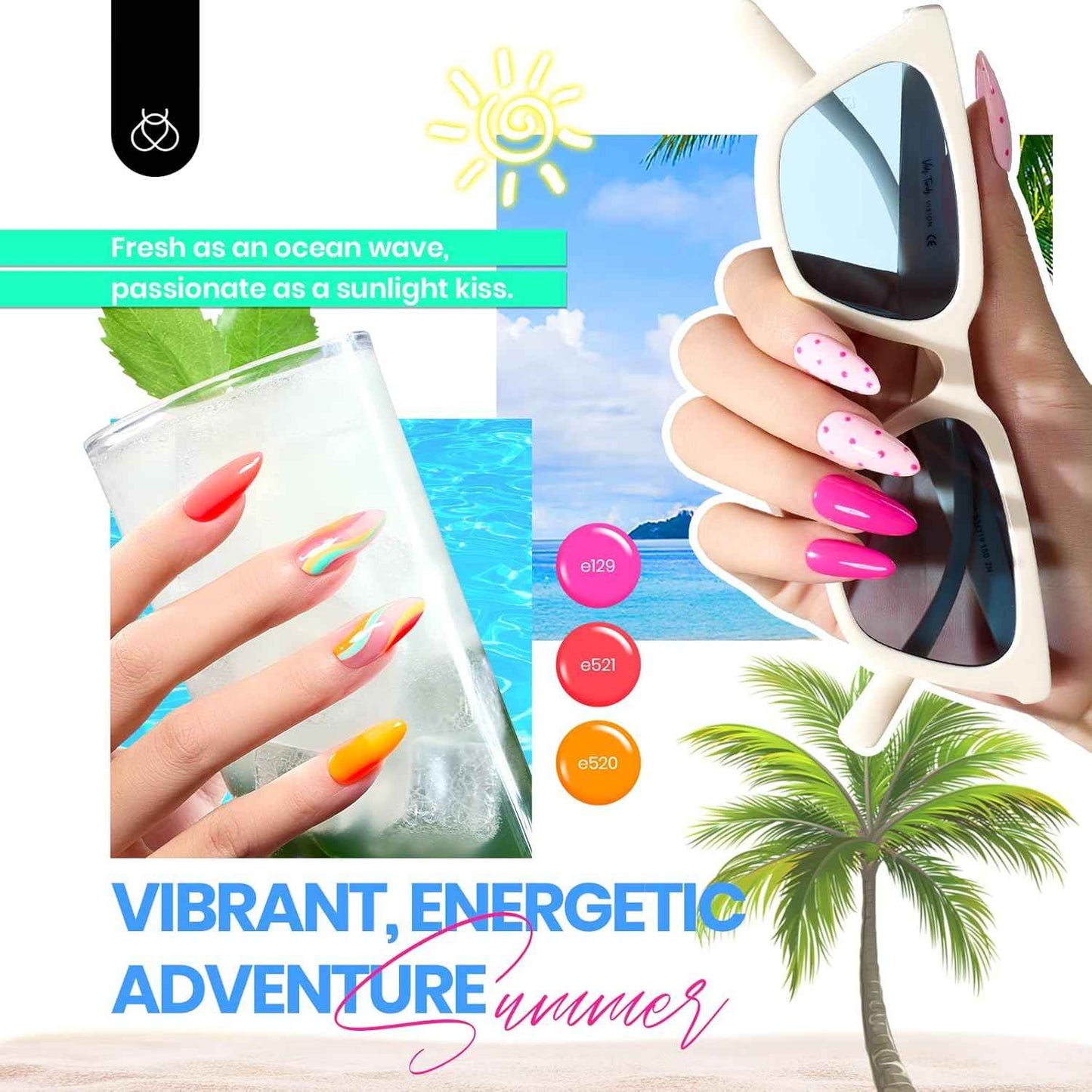 Beetles 44 PCS Gel Nail Polish Set - 36 Vibrant Colors with UV LED Nail Lamp for DIY Manicure