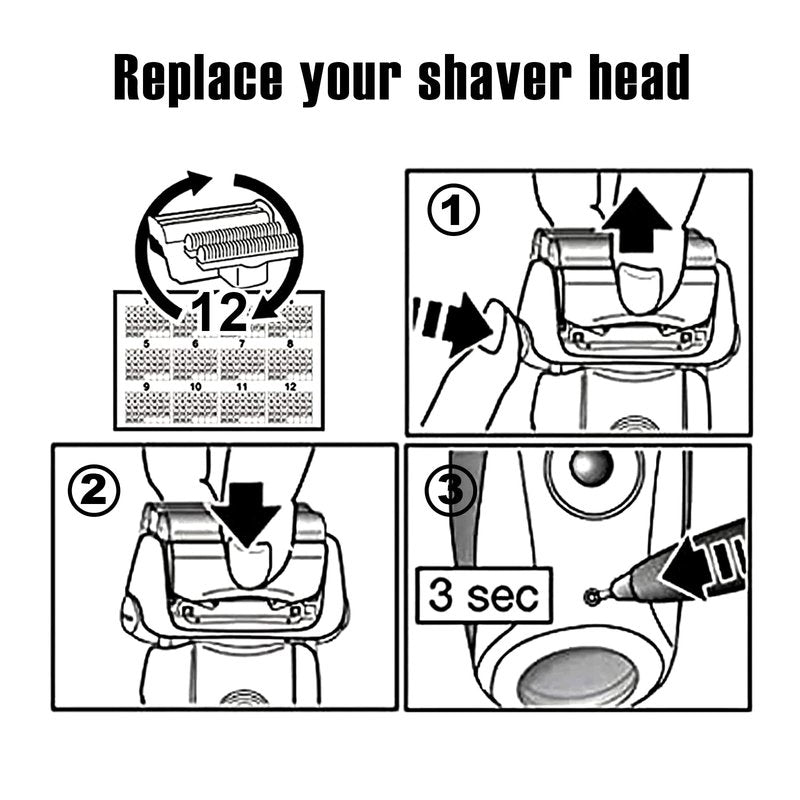 HONGNAL 3Pack 70S Series 7 Replacement Head for Braun Series 7 Foil Shaver Replacement Heads Compatible Braun Series 7 Replacement Compatible with Series 7 Shavers 70s 720,750CC, 760CC,790CC,9565