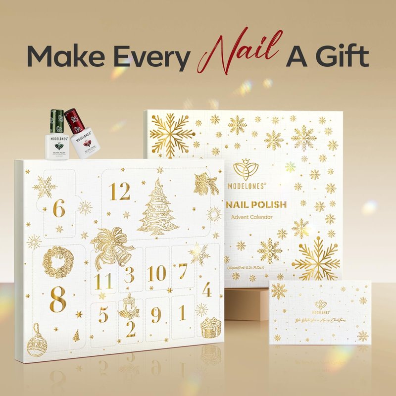 Modelones 8 Colors Gel Nail Polish Kit with U V light, Green Cat Eye Red Gold Sparkle White Glitter Pink Complete Manicure Set Nail Strengthener Base Top Coat Chrome Powder Holiday Gift for Women
