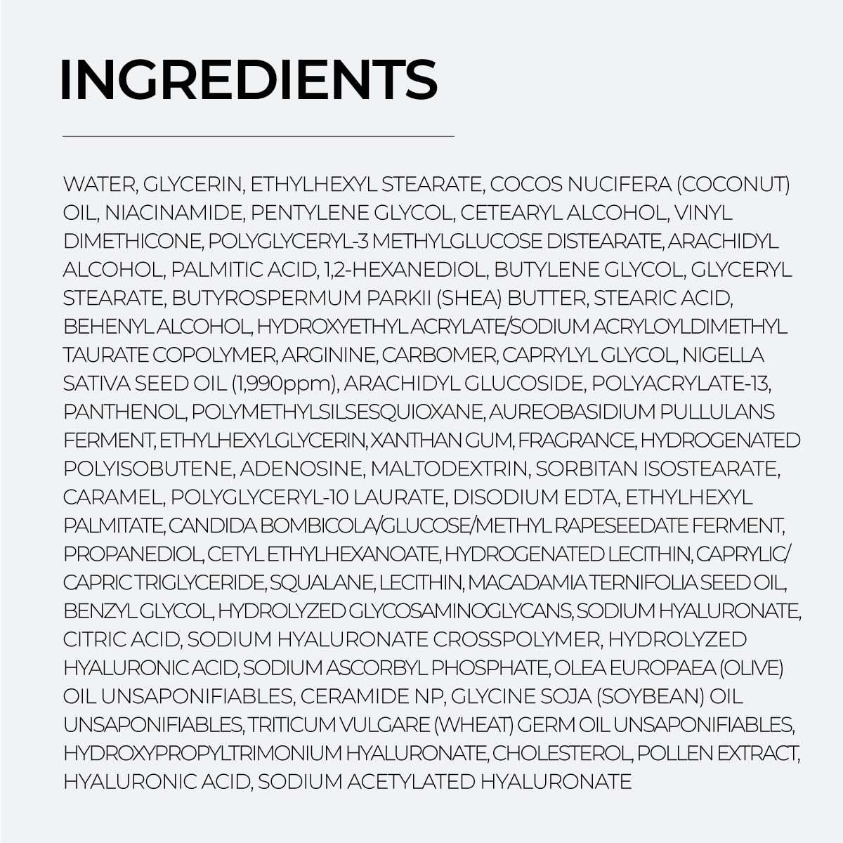 IZEZE BLACK Cumin NSA Enrich Cream | Thick Face Moisturizer, Korean Barrier Cream, Ultra Hydrating, Smoothing, Skin Texture Treatment, Shea Butter, Panthenol, Day and Night, 1.69 fl.oz