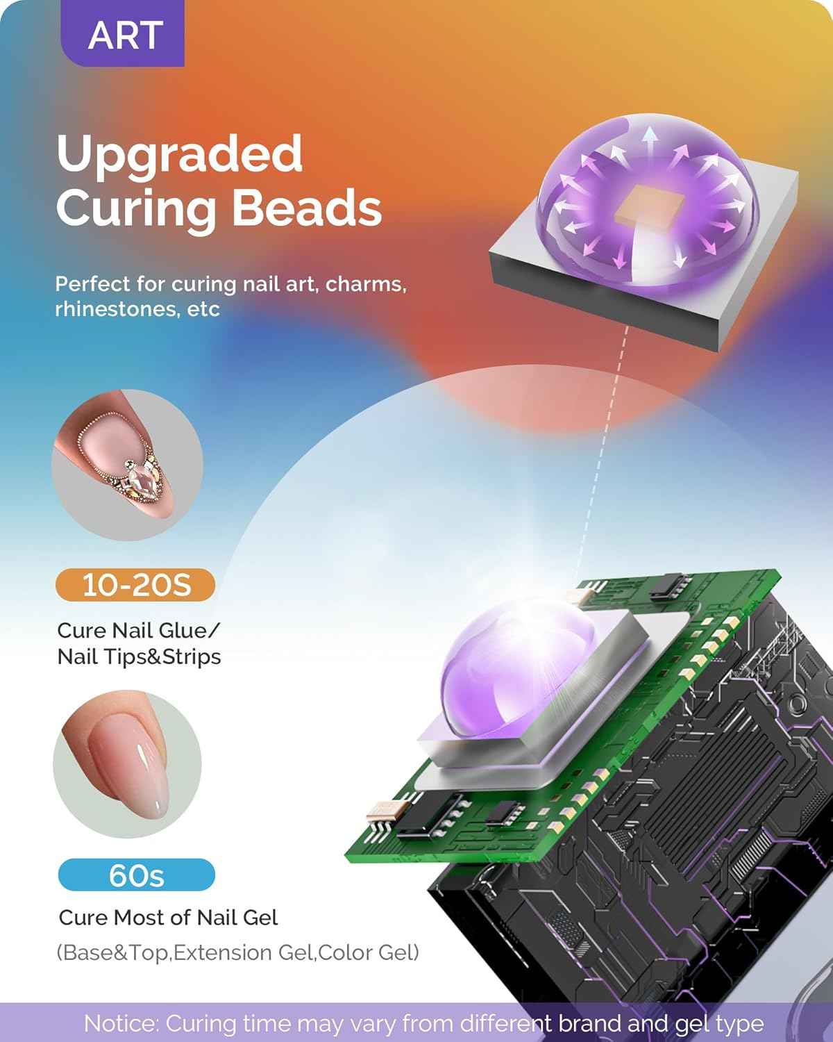 Nail Dust Collector with Handheld UV Light for Gel Nails - MelodySusie