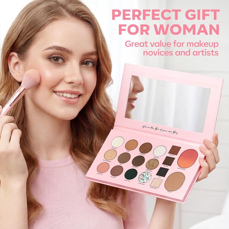LUXAZA PRO 5-in-1 Eyeshadow Makeup Palette - 18 Natural Nude Shades | Long-Lasting Matte & Shimmer Finish