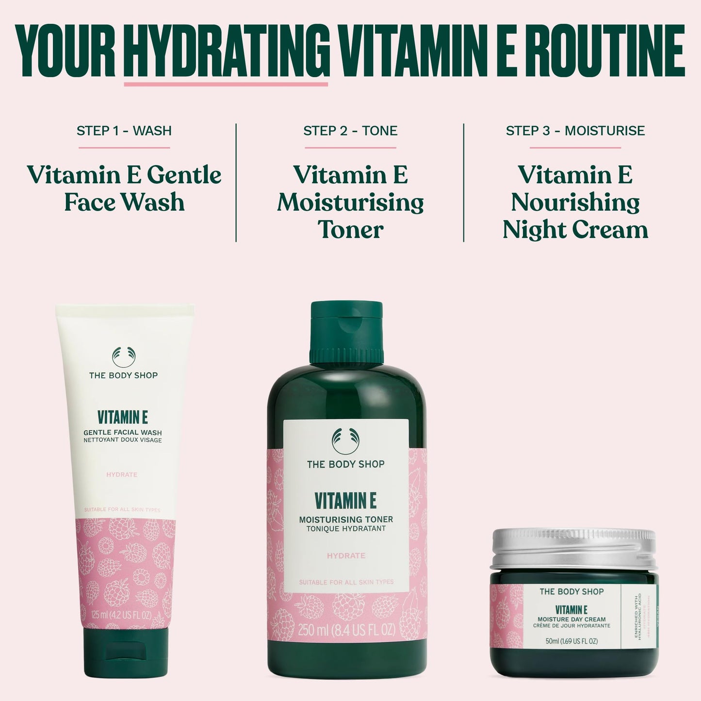 The Body Shop Toner | Facial Cleanser, Vegan Skincare 250 ml / 8.4 oz (Vitamin E)