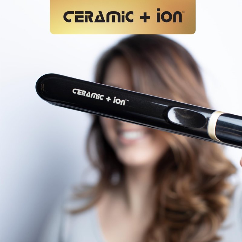 Olivia Garden Ceramic + Ion Professional Flat Iron - Dual Voltage Hair Straightener with Compact 3D Floating Plates - Heats Up to 430°F - Ideal for Short Hair
