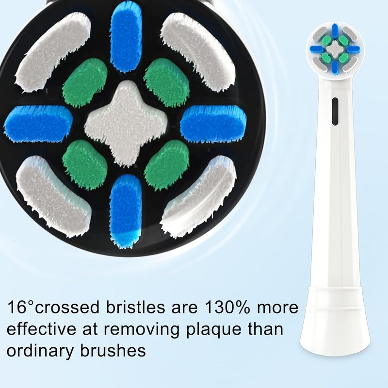 Replacement Brush Heads for Oral-B iO 3/4/5/6/7/8/9/10 | Medium Firm Cross Bristle Design - 10 Pack