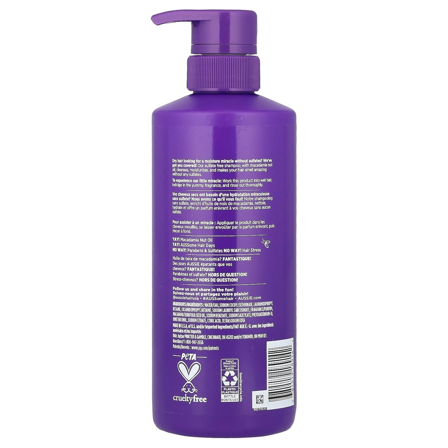 Aussie Miracle Coils Shampoo - Sulfate-Free Hydration | 16 oz Pump (Pack of 2)