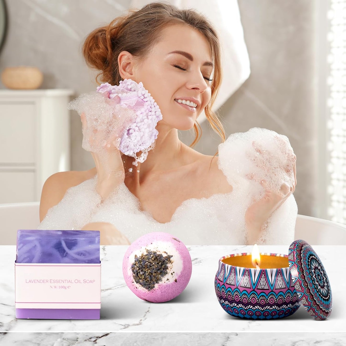 Unique Get Well Soon Gifts for Women - Self Care Bath Set & Relaxation Basket | Thoughtful Care Package with Blanket