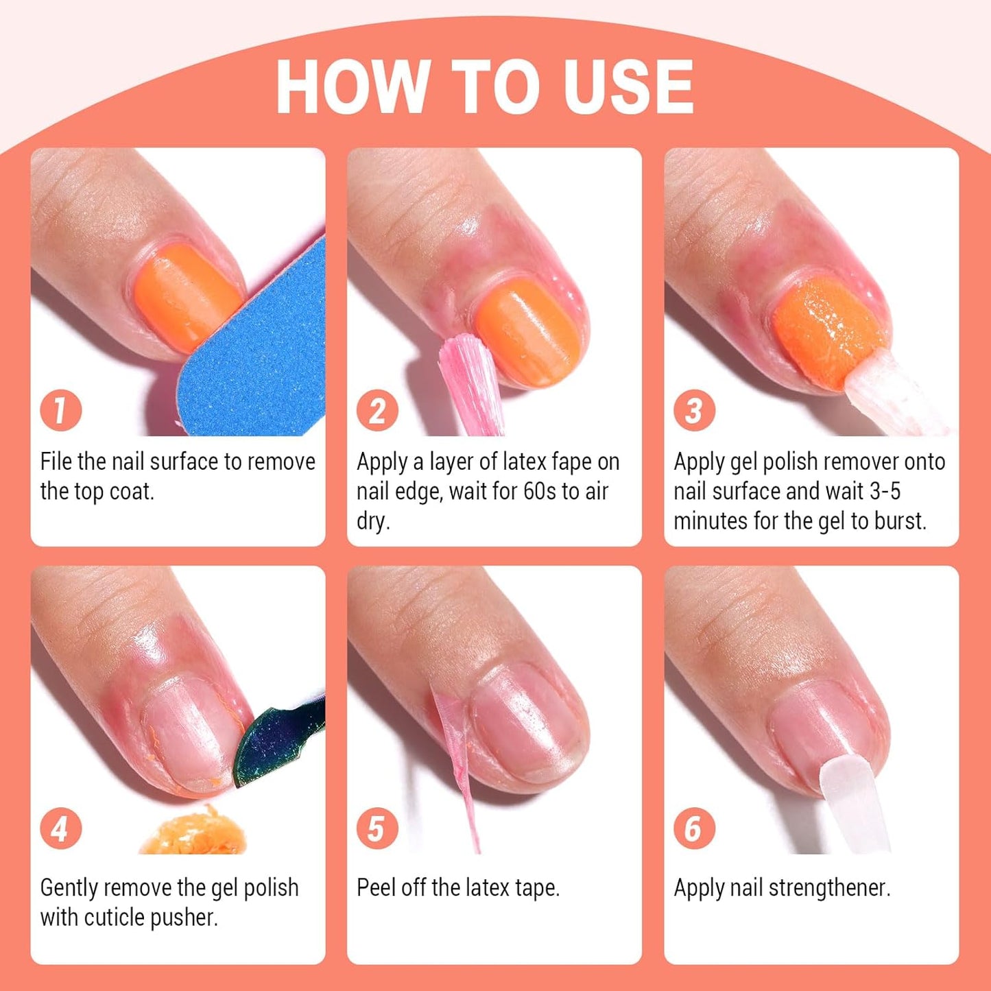 Gel Polish Remover Kit - 3 x 18ml with Cuticle Oil & Liquid Latex Tape, Fast 3-5 Min Removal