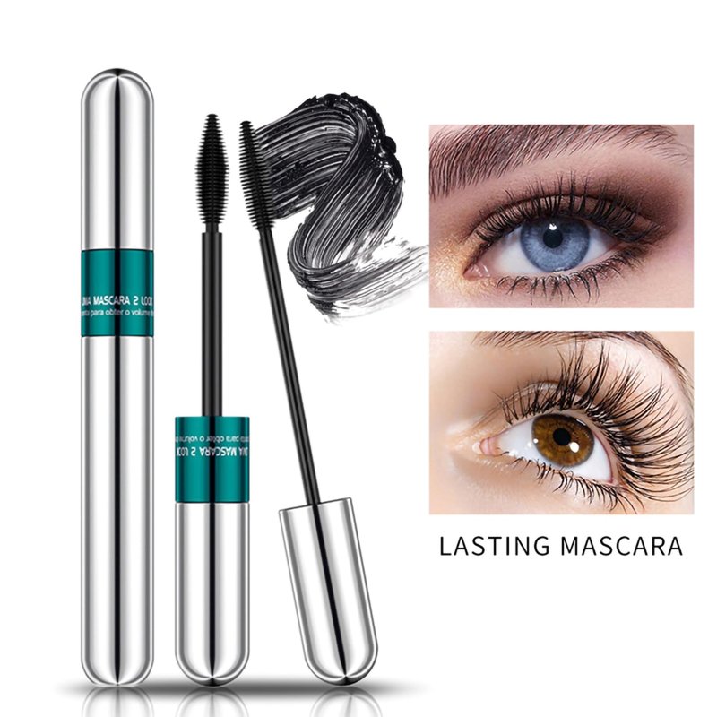 2Pcs 2 Step Lengthening & Volumizing Tubing Mascara, Smudge-Proof, Clump-Free, 2 in 1 Black Mascara For Natural Lengthening And Thickening Effect