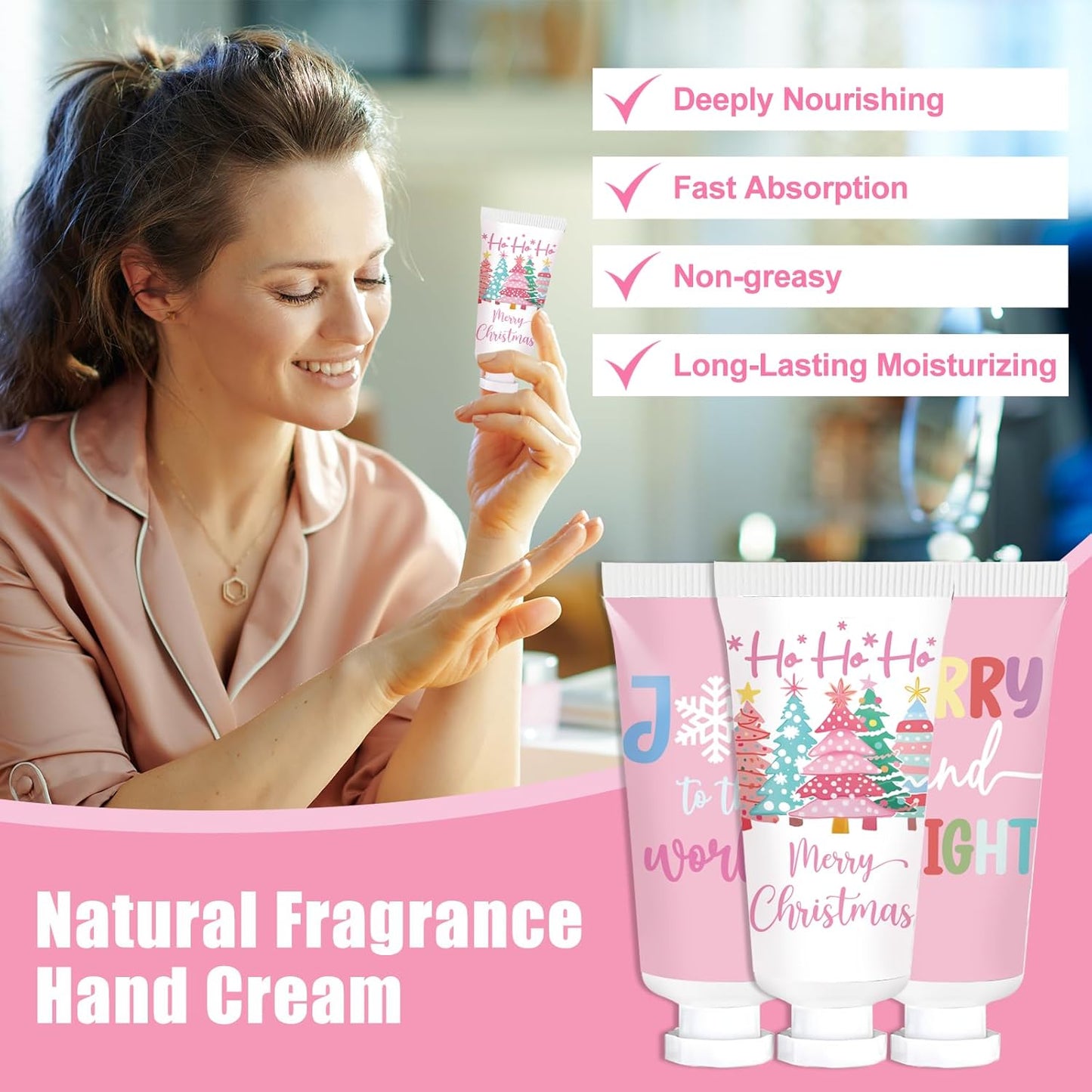 50 Pcs Christmas Hand Cream Set - Travel Size Winter Scented Lotion for Women & Girls - Unique Stocking Stuffers (Nutcracker)