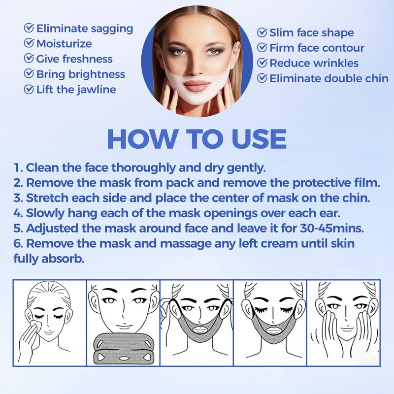 Chinology Double Chin Lifting Mask, Chin Strap Lift Mask with Retinol and Silicone, Tightening and Firming for Face and Neck (5)