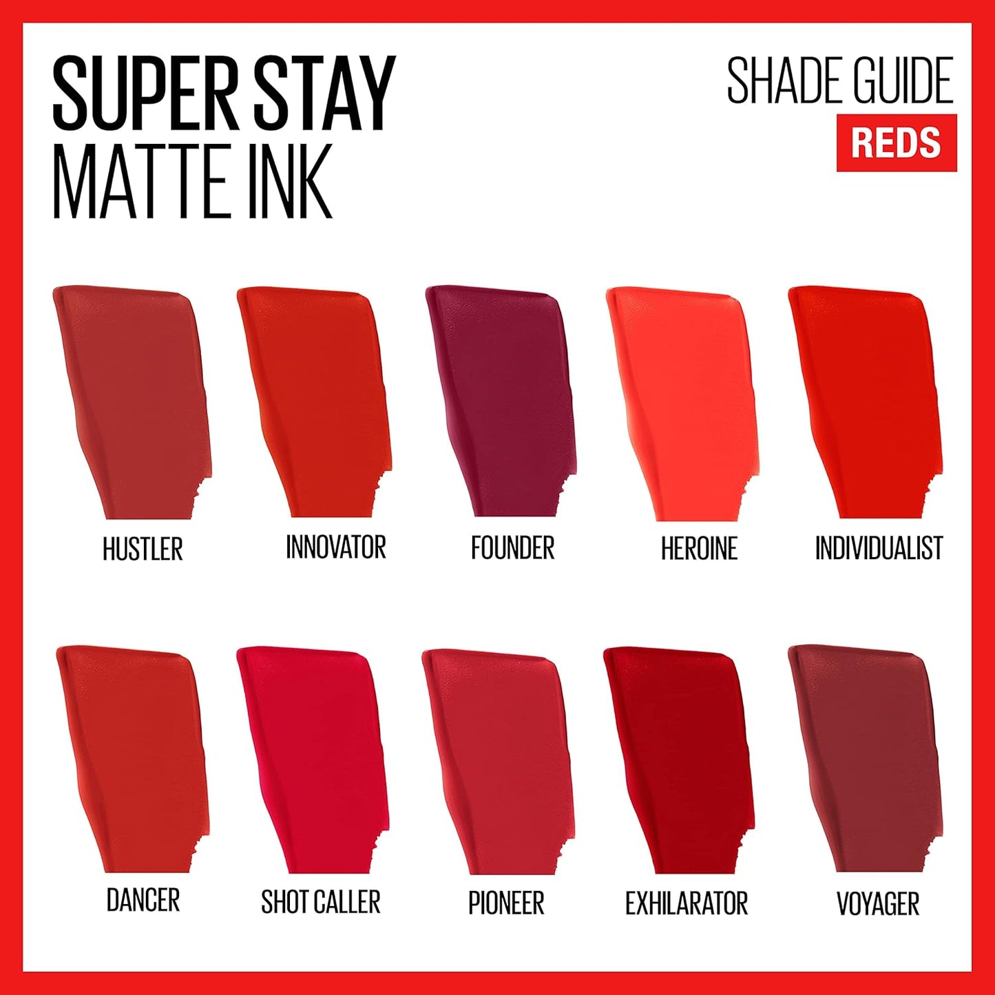 Maybelline Super Stay Matte Ink Liquid Lipstick Set - Long-Lasting 16H Wear | Blue Red Pioneer & Cardinal Red Innovator Shades
