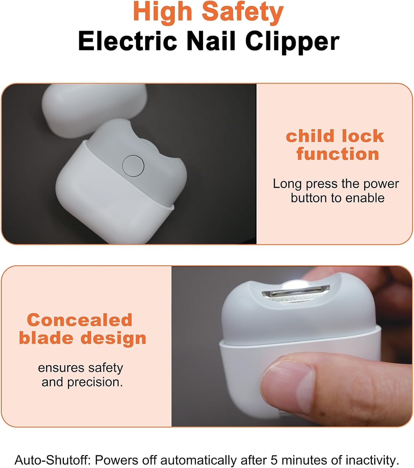 2-in-1 Electric Nail Clipper & Trimmer with LED Light - Dual Speed for All Ages (M8-Pink)