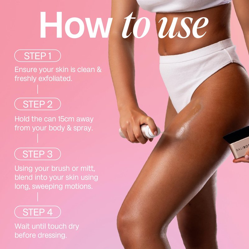Bali Body Instant Tan Medium-Dark - Instant Tan & Sunless Tanning Solution - Self Tanner for Dark & Airbrushed Glow, Vitamin E, Vegan & Cruelty-Free, Glow Body Self Tanners (97 ml/3.28 fl oz)