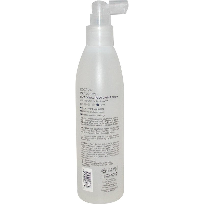 GIOVANNI Root 66 Max Volume Lifting Hair Spray - Lift Volumizing Spray to Thicken & Style Fine Hair, Increases Body & Shine, Weightless Texture, Color Safe, Paraben-Free, Cruelty-Free - 8.5 fl oz