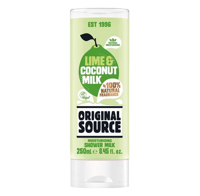 Original Source Vegan Lime and Coconut Shower Milk, (250 ml x 6 Bottles)