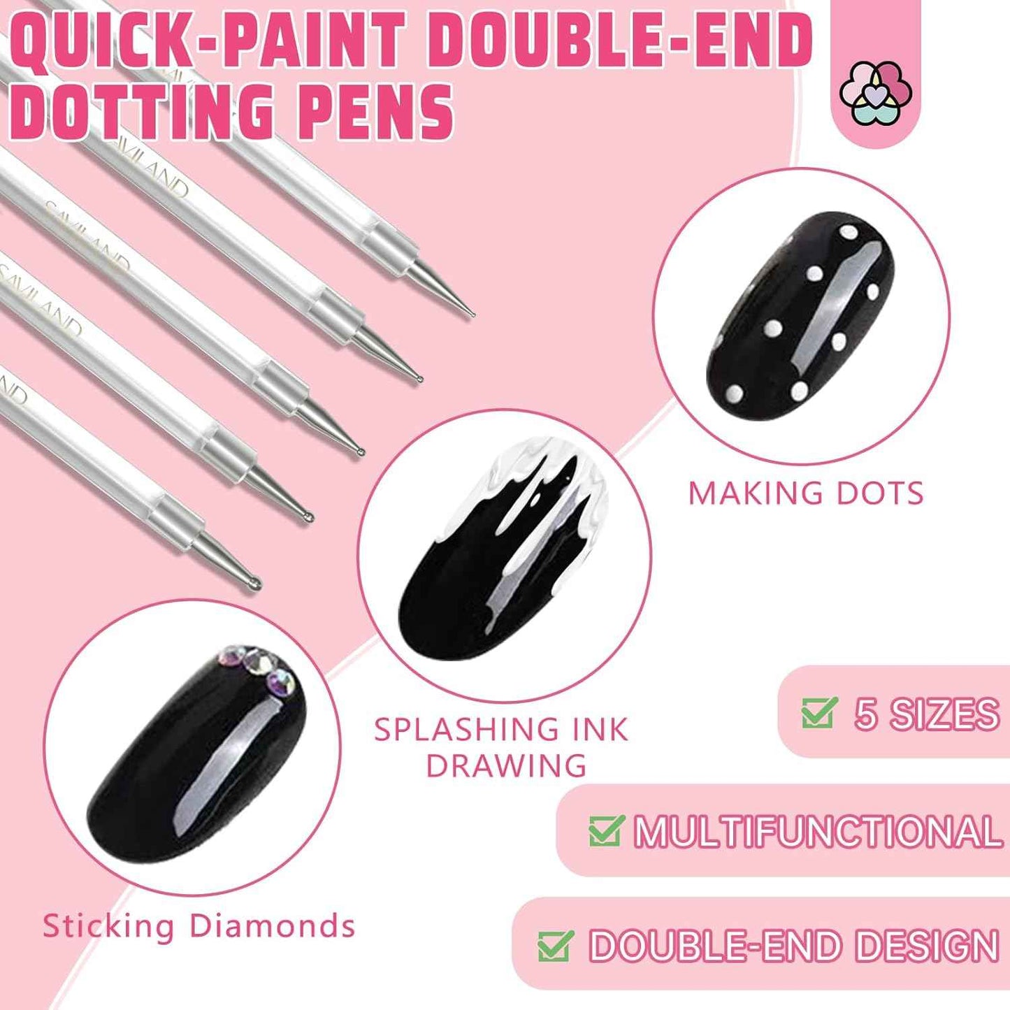 Electric Nail Drill 35000RPM - Portable Nail File & 5 Dotting Tools for Acrylic Nails